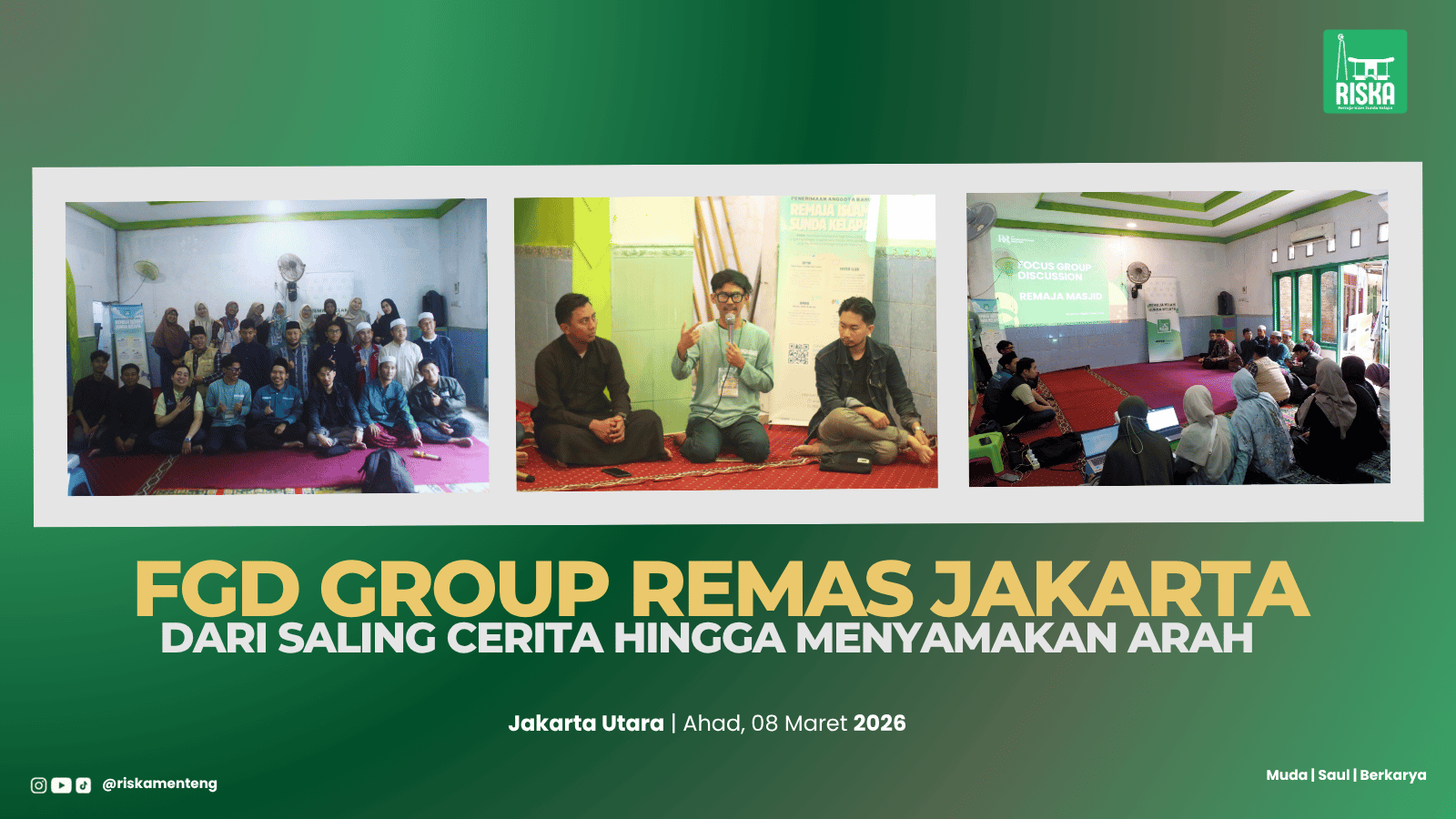 Dari Saling Cerita hingga Menyamakan Arah, RISKA Kumpulkan Remaja Masjid dalam FGD